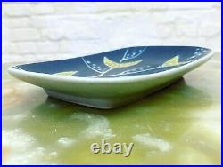 Einar Johansen Soholm Denmark 1960's Nice Blue Floral Ceramic Platter Bowl 2075