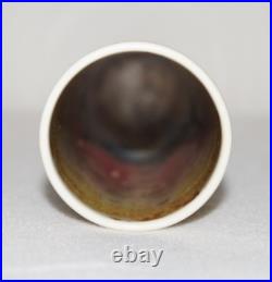 English Contemporary Studio Art Pottery Crystalline Lustre Glaze Signed Sleeve