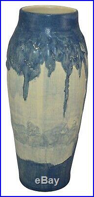 Ephraim Faience Pottery 2000 Spanish Moss Scenic Vase 030