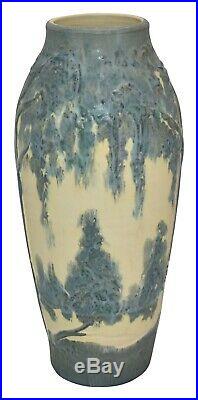 Ephraim Faience Pottery 2001 Summer Cypress Tree Scenic Vase 128