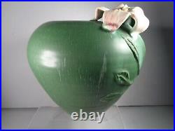 Ephraim Faience Pottery 2002 Garden Lily Green Ceramic VaseLAURA KLEINVGC