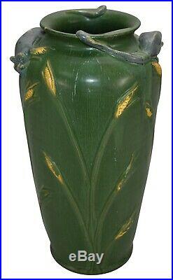 Ephraim Faience Pottery 2003 Field Mouse Green Ceramic Vase 246