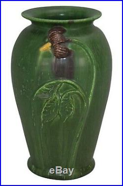 Ephraim Faience Pottery 2003 Night Shade Green Ceramic Vase 310