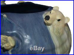 Ephraim Faience Pottery 2003 Polar Bear Show Vase 350