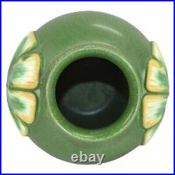Ephraim Faience Pottery 2004 Nostalgia Matte Green Gingko Leaf Vase Shape 243