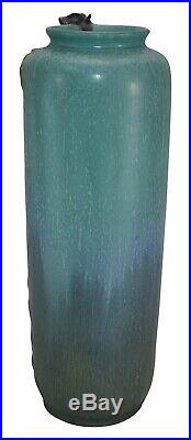 Ephraim Faience Pottery 2005 Blue Glaze Variation Climbing Black Bear Vase 406