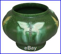 Ephraim Faience Pottery 2006 Experimental Butterfly Green Ceramic Vase