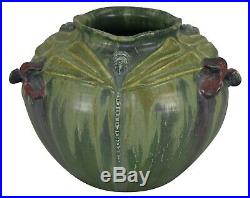 Ephraim Faience Pottery 2007 Shade Shoreline Dragonfly Vase A09