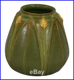 Ephraim Faience Pottery 2014 Matte Green Yellow Bud Quintessential Vase C27