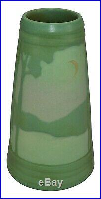 Ephraim Faience Pottery 2014 Rock Lake Scenic Sunrise Ceramic Vase H11