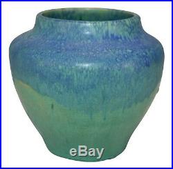 Ephraim Faience Pottery Experimental Aqua Two Tone Test Glaze Vase Draves