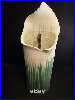 Ephraim Faience Pottery JACK IN PULPIT CALLA LILY VASE CATAPILLER