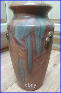 Ephraim Faience Pottery Large Vase Autumn Oak retired by Kevin Hicks