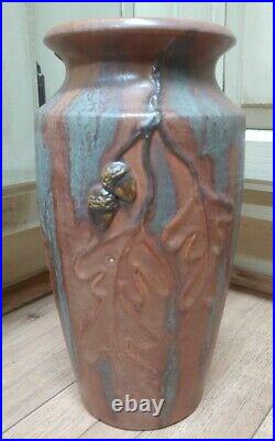 Ephraim Faience Pottery Large Vase Autumn Oak retired by Kevin Hicks Mint