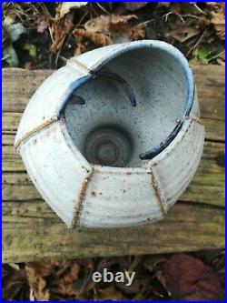 Eric James Mellon Ash Glaze Stoneware Vase 1970 British Studio Art Pottery