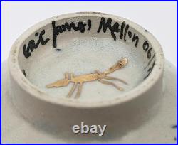 Eric James Mellon Owl & Face Studio Pottery Small Bowl 20th Century Eric James Mellon Owl & Face Studio Pottery Small Bowl 20th Century