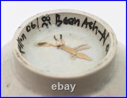 Eric James Mellon Owl & Face Studio Pottery Small Bowl 20th Century Eric James Mellon Owl & Face Studio Pottery Small Bowl 20th Century