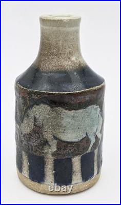 Eric James Mellon Rhinoceros Studio Pottery Small Bottle Vase 20th Century Eric James Mellon Rhinoceros Studio Pottery Small Bottle Vase 20th Century