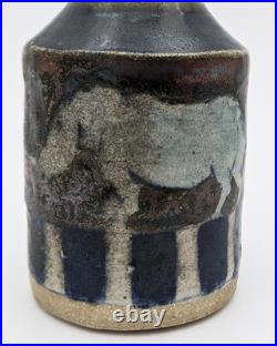 Eric James Mellon Rhinoceros Studio Pottery Small Bottle Vase 20th Century Eric James Mellon Rhinoceros Studio Pottery Small Bottle Vase 20th Century