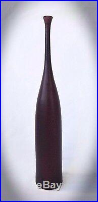Excellent Sophie Cook Plum Purple Modernist Pottery Tall Vase