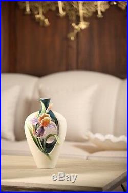 FZ03544 Franz Porcelain 8 Vase Iris Hand Made