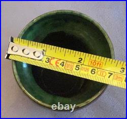 Fabulous Art Pottery Black and Green Salt Glazed Arts and Crafts Vase c. 1900