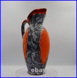 Fabulous mid century French Vallauris Lava-Glaze Jug & Six Goblets Pottery Set