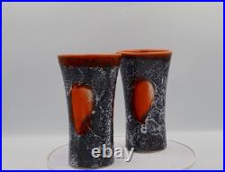 Fabulous mid century French Vallauris Lava-Glaze Jug & Six Goblets Pottery Set