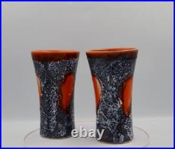 Fabulous mid century French Vallauris Lava-Glaze Jug & Six Goblets Pottery Set