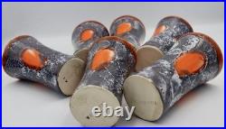 Fabulous mid century French Vallauris Lava-Glaze Jug & Six Goblets Pottery Set