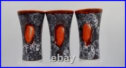 Fabulous mid century French Vallauris Lava-Glaze Jug & Six Goblets Pottery Set