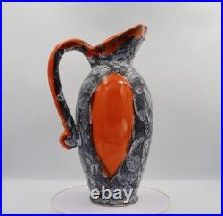 Fabulous mid century French Vallauris Lava-Glaze Jug & Six Goblets Pottery Set