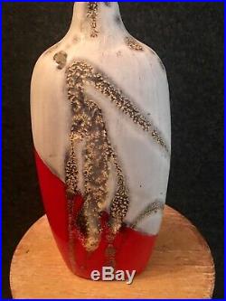 Fantoni / Italy, Drip Lava Glaze Vase / Brutalist Mid-Century Modern Gambone era