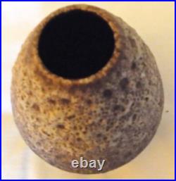 Fat Lava Studio Art Pottery West Germany brown crunchy crater vase pot vgc
