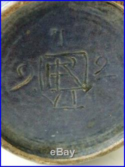 Francis Emma Richards Signed Vase 1926 Stoneware Blue Glaze Studio Pottery