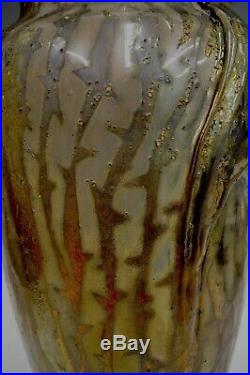 Freiwald Art Pottery BAT luster crater lava vase arts and crafts art nouveau mcm
