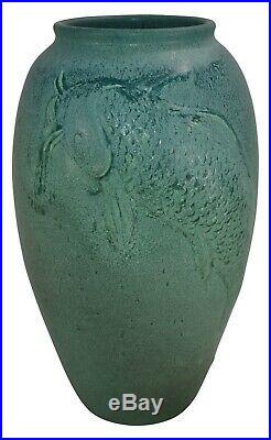 Freiwald Pottery Matte Green Koi Hand Crafts Ceramic Studio Vase