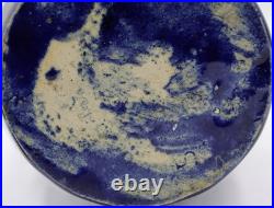 French Art Deco Studio Stoneware Vase c. 1925-35 Cobalt Blue Impressed'B