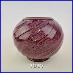French Studio Pottery Vase With Wrythen Body Poterie De Granou 14cm High French Studio Pottery Vase With Wrythen Body Poterie De Granou 14cm High