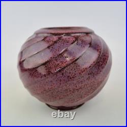French Studio Pottery Vase With Wrythen Body Poterie De Granou 14cm High French Studio Pottery Vase With Wrythen Body Poterie De Granou 14cm High