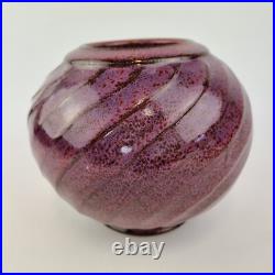 French Studio Pottery Vase With Wrythen Body Poterie De Granou 14cm High French Studio Pottery Vase With Wrythen Body Poterie De Granou 14cm High