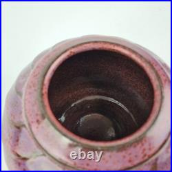 French Studio Pottery Vase With Wrythen Body Poterie De Granou 14cm High French Studio Pottery Vase With Wrythen Body Poterie De Granou 14cm High
