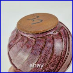 French Studio Pottery Vase With Wrythen Body Poterie De Granou 14cm High French Studio Pottery Vase With Wrythen Body Poterie De Granou 14cm High
