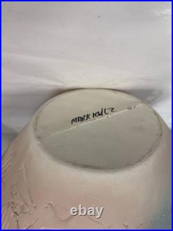 Gail Markiewitz Large Studio Vase Muted Pastels Pale Acqua Peach Cream 16x16