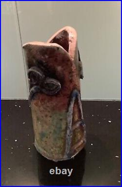 Glazed Studio Art Pottery Vase Signed TD 19.5cm