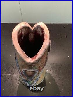 Glazed Studio Art Pottery Vase Signed TD 19.5cm