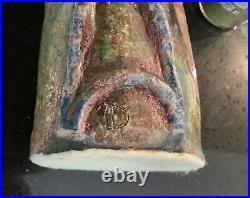 Glazed Studio Art Pottery Vase Signed TD 19.5cm