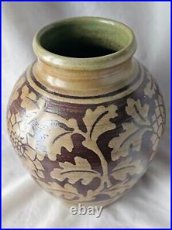 Gorgeous Donald Mills studio pottery vase, celadon glaze, Circa 1950's