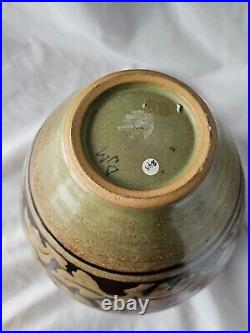 Gorgeous Donald Mills studio pottery vase, celadon glaze, Circa 1950's