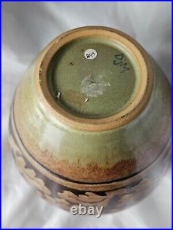 Gorgeous Donald Mills studio pottery vase, celadon glaze, Circa 1950's